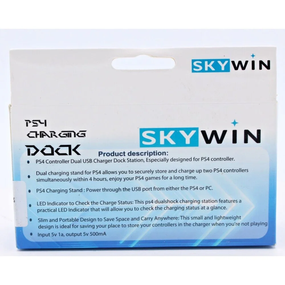 Sky Win PS4 Dual Controller‎ Charger Stand Dock SW-PSCD1 Tested LED